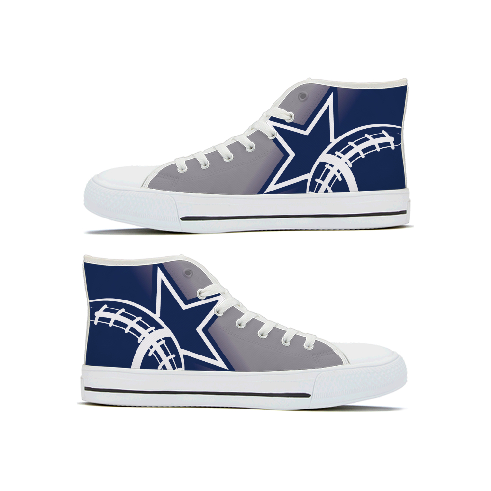 Women's Dallas Cowboys High Top Canvas Sneakers 004